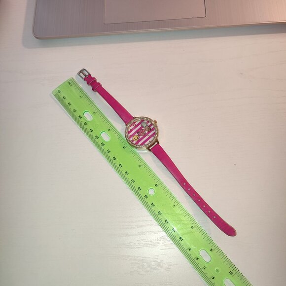 Jessica Carlyle Pink Happy Watch Smiley Heart Pineapple Quartz Stainless Steel - Picture 3 of 10